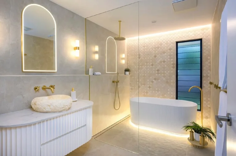 Ensuite with freestanding bath
