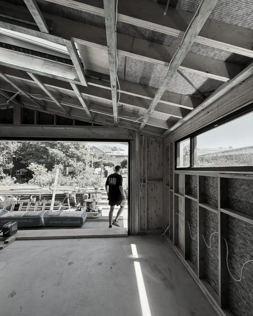 Sitting room addition at frame stage