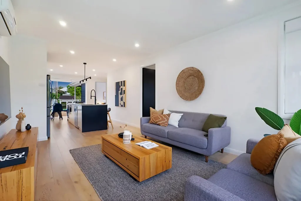 Open-plan living and dining