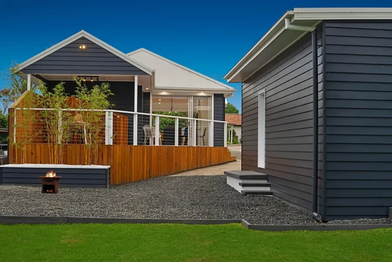 Rear elevation and new deck